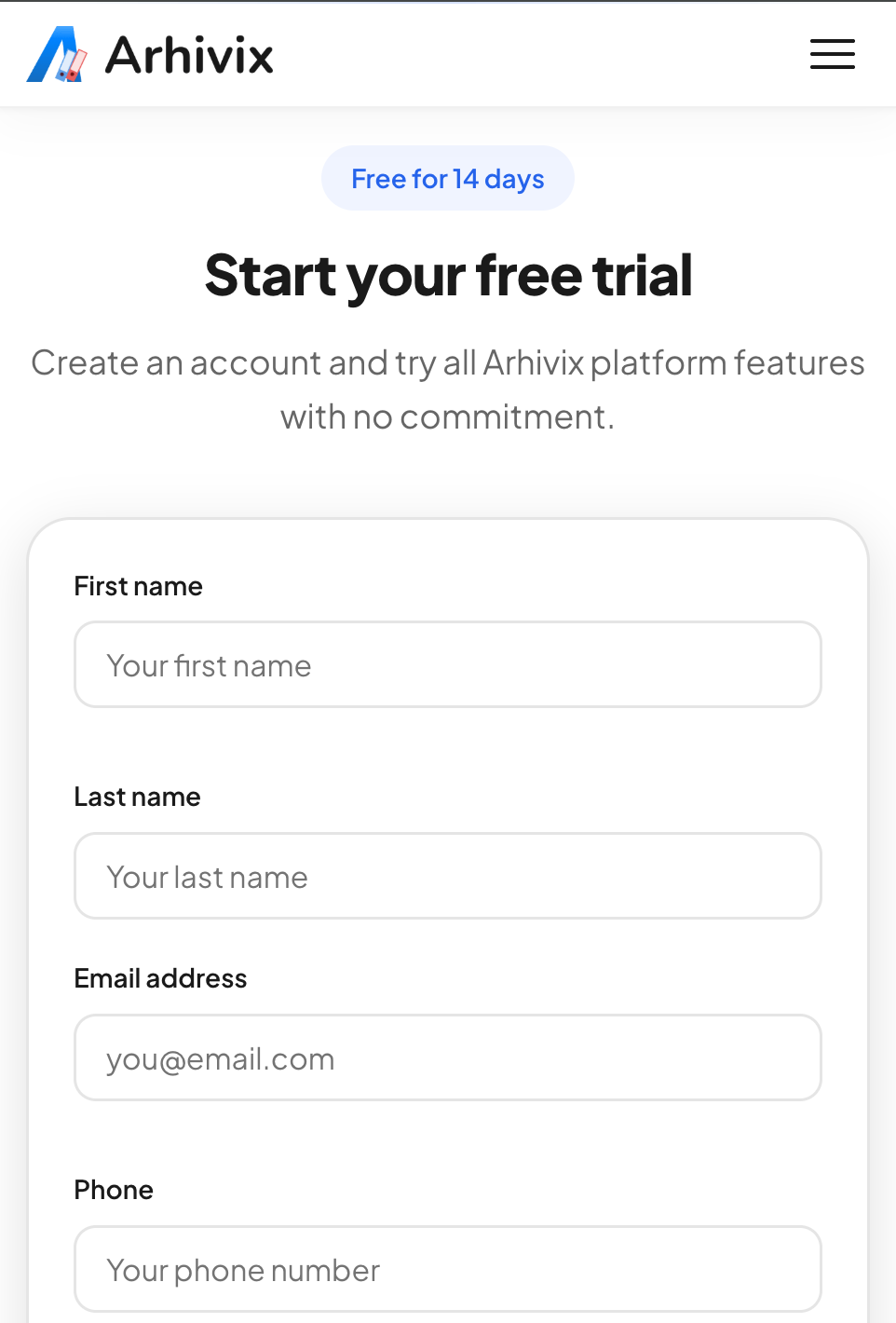 Create your account